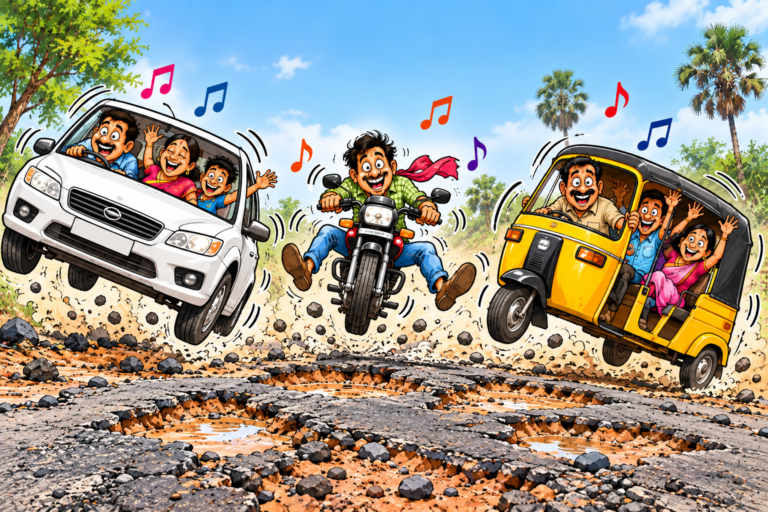 అప్పారెడ్డిపల్లి – కొలుకులపల్లి రోడ్డు పై డీజే లేకుండానే డాన్స్ చేయొచ్చు